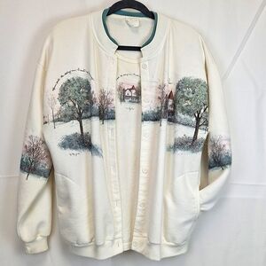 90s D. MORGAN 2pcs T-shirt & Sweatshirt / Vintage Count My Blessings Size XL